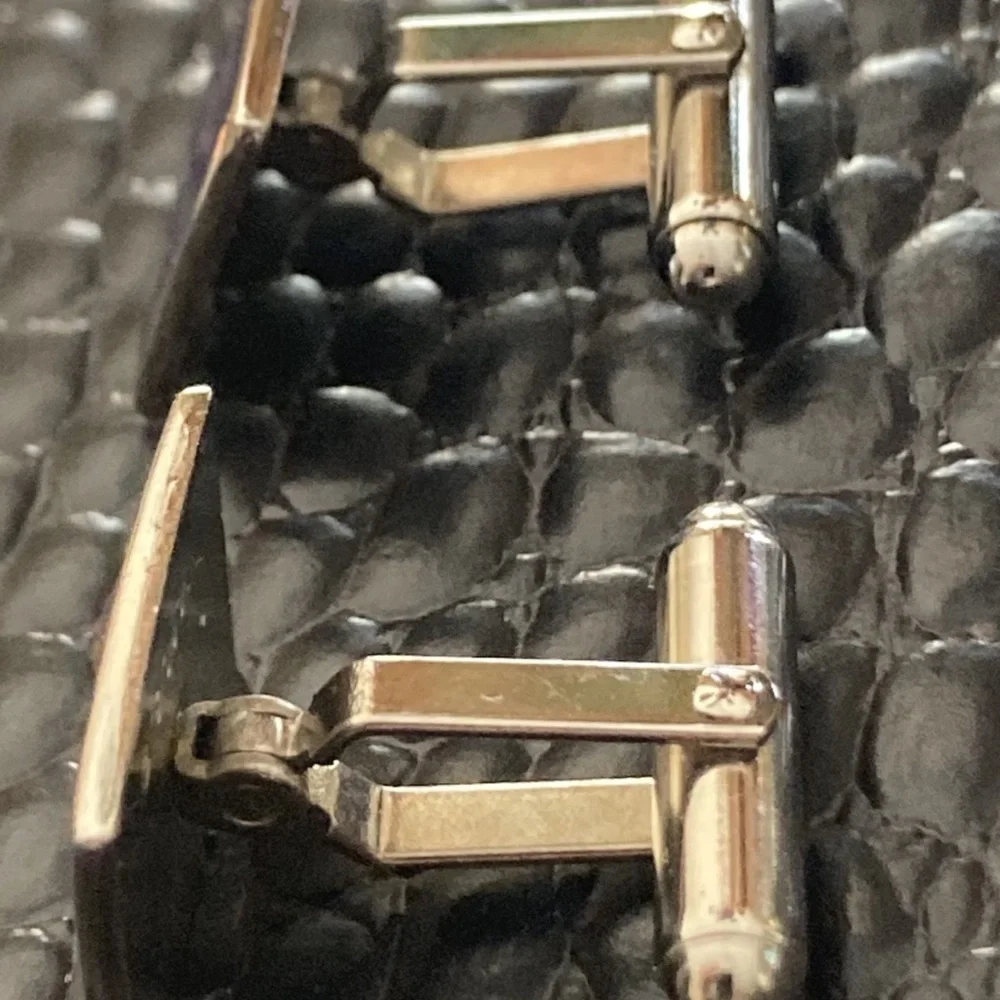 Metropolitan Museum of Art MMA Blue Enamel Cufflinks & Tie Clip Set Geometric